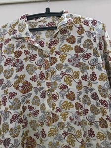 Floral Print Midi Shirt Dress