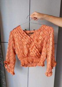 Orange Print Top