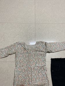 Cute Floral Top &amp; Jeans Set