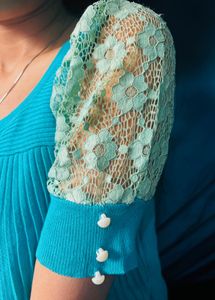Stylish Top with Lace Sleeves