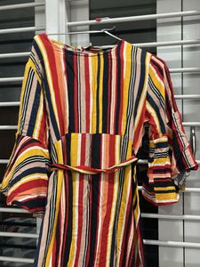 Striped Bell Sleeve Tunic Dress