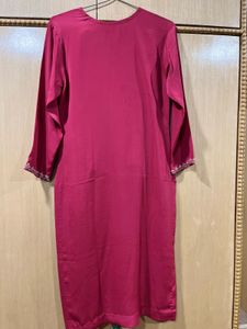 Graceful Pink Kurti with Intricate Hand Embroidery