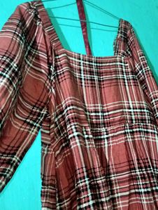 Square Neck Rust Dress
