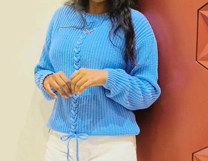 Cute Blue Knit Sweater