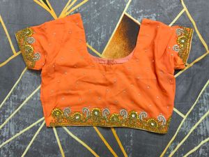 Beautiful Orange Colour Saree🧡
