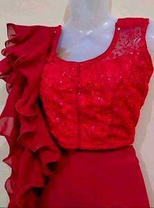 Price DropMaroon Ruffled Plazzo Dress💞❣️