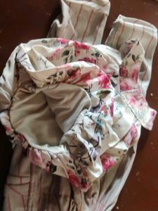 Floral Top &amp; Striped Pant Set