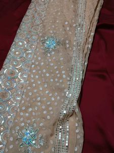 Embroidered Sequins Partywear Saree