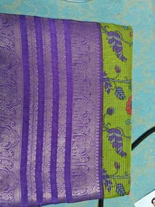 Purple & Green Floral Saree