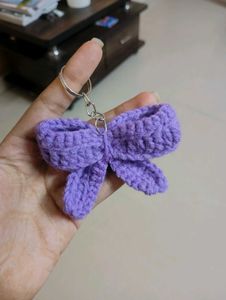 Cute Purple Bow Keychain