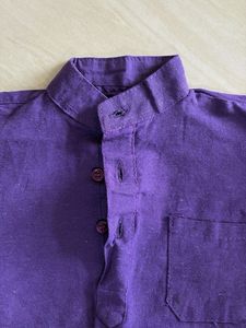Pure Khadi Purple Kurta - Unique Style