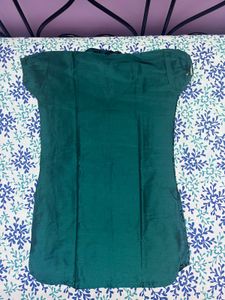 Green Top With Black Print For Women
