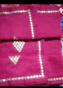 Elegant Pink &amp; Gold Embroidered Saree