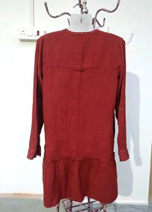 Rust Button Up Mini Dress