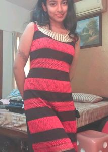 Striped Sleeveless Party Dress