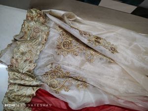 Elegant Red &amp; Gold Party Wear Saree