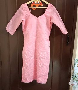 Baby Pink Mirror Work Festive Suit