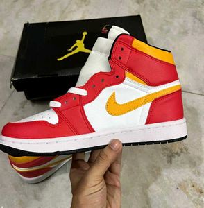 NIKE AIR JORDAN 1 HIGH LIGHT FUSION RED UK 7