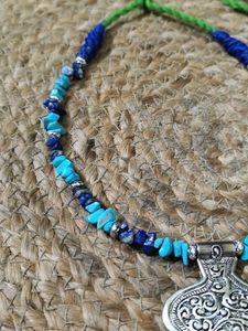 Turquoise And Lapis Lazuli Chitai Necklace