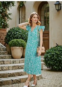 Floral Green Dress