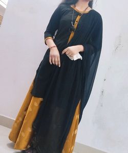 kurti with bottom flared skirt