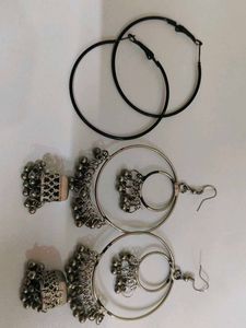 Hoop &amp; Jhumka Earring Set