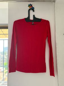 Red Long Sleeve Top