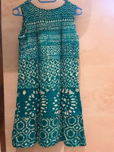 Cute Green Printed Dress
