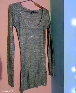 bodycon mini semi woolen type shining dress