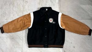 H&amp;M BLACK UNISEX VARSITY JACKET S