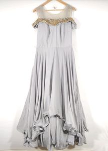 Grey Embroidered Lonk Gown (Women)