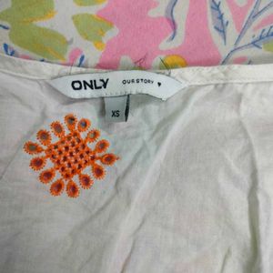 Embroidered White Top