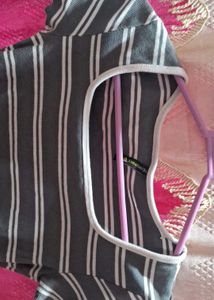 Teamspirit Striped Crop Top