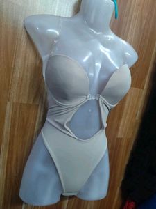 Beige Strapless Bodysuit