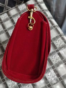 Red Clutch with Unique Clasp