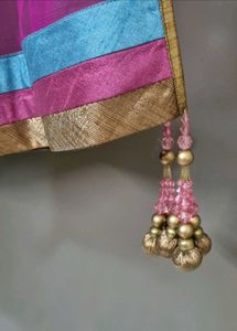 Pink &amp; Blue Embellished Anarkali Dress