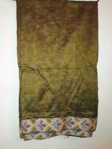 Tussar Silk Saree in Olive Green