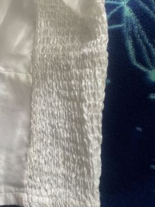 White Blouse with Zipper And Elastic Model Slip On