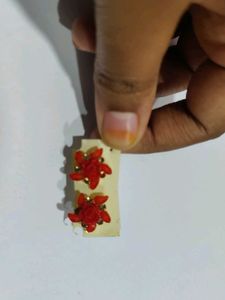 Red Flower Earrings