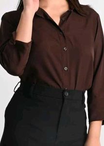 Brown Button-Down Shirt