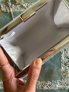 lino Perros Sparkling Silver Evening Clutch