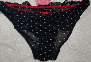 Set of 2 Stylish Women&#39;s Panties -Lace &amp; Polka Dot