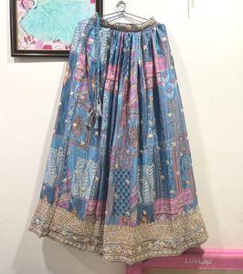 Blue Patchwork Lehenga Skirt
