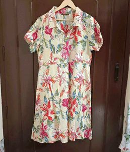 Cream Floral Dress