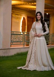 White Anarkali Suit