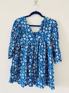 Floral Blue Mini Dress