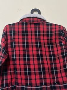 Red Plaid Sherpa Jacket