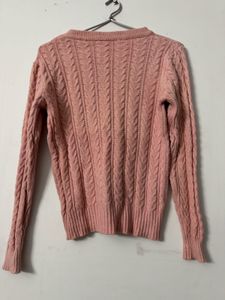 Pink Cable Knit Sweater