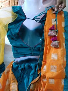 Blue Embroidered Lehenga Choli with Dupatta