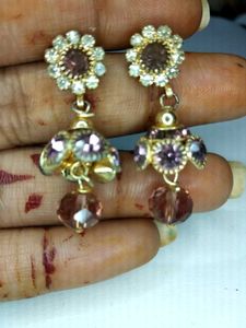 Cute Light Purple Jhumka Earrings